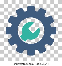 Cobalt And Cyan Service Tools interface icon. Vector pictogram style is a flat bicolor symbol on chess transparent background.
