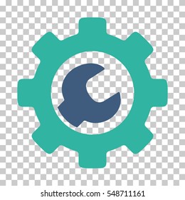Cobalt And Cyan Service Tools interface icon. Vector pictograph style is a flat bicolor symbol on chess transparent background.
