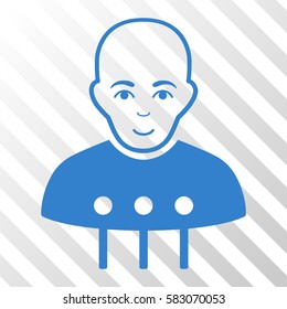 Cobalt Cyborg Interface interface toolbar icon. Vector pictogram style is a flat symbol on diagonally hatched transparent background.