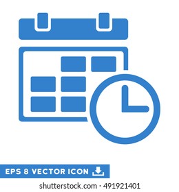 Cobalt Date and Time EPS vector icon. Illustration style is flat iconic symbol on a white background.
