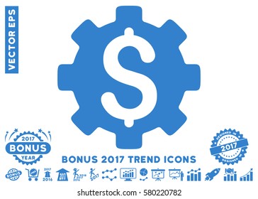 Cobalt Development Cost icon with bonus 2017 trend design elements. Vector illustration style is flat iconic symbols, white background.