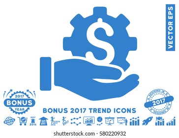 Cobalt Development Service icon with bonus 2017 year trend pictograms. Vector illustration style is flat iconic symbols, white background.