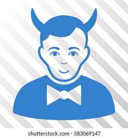 Cobalt Devil toolbar icon. Vector pictogram style is a flat symbol on diagonal hatch transparent background.