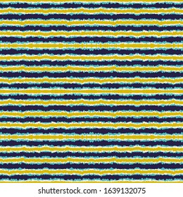 Cobalt Drawn Line Vector Seamless Pattern. Cloud Trendy Stripe Scandinavian Design. Paper American Print. Strip Textile Design.