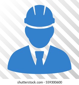 Cobalt Engineer interface icon. Vector pictogram style is a flat symbol on diagonally hatched transparent background.