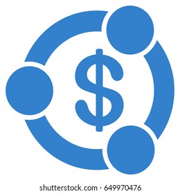 Cobalt Financial Collaboration interface toolbar icon. Vector pictograph style is a flat symbol on diagonal hatch transparent background.