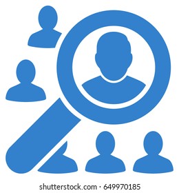 Cobalt Find User interface toolbar icon. Vector pictogram style is a flat symbol on diagonal hatch transparent background.