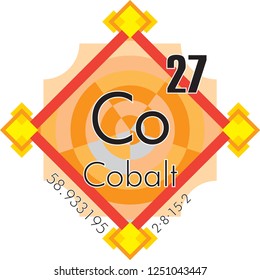 Cobalt form Periodic Table of Elements V3 - vector illustrator