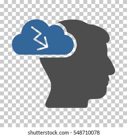 Cobalt And Gray Brainstorming interface toolbar icon. Vector pictogram style is a flat bicolor symbol on chess transparent background.