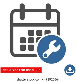 Cobalt And Gray Calendar Setup EPS vector pictogram. Illustration style is flat iconic bicolor symbol on a white background.
