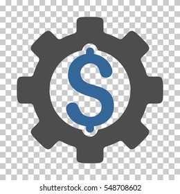Cobalt And Gray Development Cost interface toolbar icon. Vector pictogram style is a flat bicolor symbol on chess transparent background.