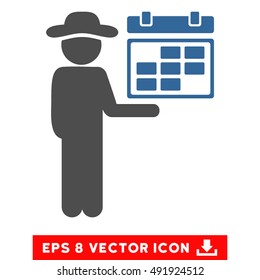 Cobalt And Gray Gentleman Schedule EPS vector pictogram. Illustration style is flat iconic bicolor symbol on a white background.
