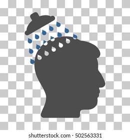 Cobalt And Gray Head Shower toolbar icon. Vector pictogram style is a flat bicolor symbol on chess transparent background.