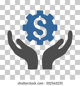 Cobalt And Gray Maintenance Price interface pictogram. Vector pictograph style is a flat bicolor symbol on chess transparent background.