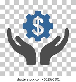 Cobalt And Gray Maintenance Price interface toolbar pictogram. Vector pictogram style is a flat bicolor symbol on chess transparent background.