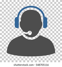 Cobalt And Gray Operator interface icon. Vector pictogram style is a flat bicolor symbol on chess transparent background.