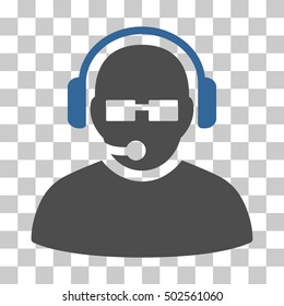 Cobalt And Gray Operator toolbar icon. Vector pictograph style is a flat bicolor symbol on chess transparent background.