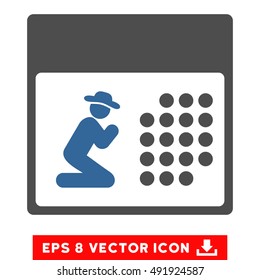 Cobalt And Gray Pray Calendar EPS vector pictograph. Illustration style is flat iconic bicolor symbol on a white background.