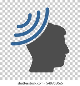 Cobalt And Gray Radio Reception Mind toolbar icon. Vector pictogram style is a flat bicolor symbol on chess transparent background.