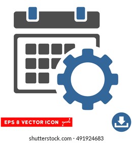 Cobalt And Gray Schedule Options EPS vector pictogram. Illustration style is flat iconic bicolor symbol on a white background.