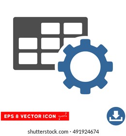 Cobalt And Gray Schedule Settings EPS vector icon. Illustration style is flat iconic bicolor symbol on a white background.