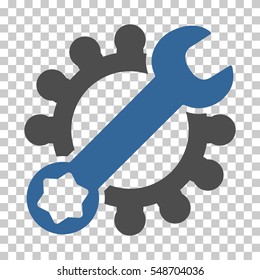 Cobalt And Gray Service Tools interface toolbar pictogram. Vector pictograph style is a flat bicolor symbol on chess transparent background.