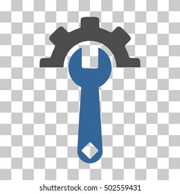 Cobalt And Gray Service Tools toolbar pictogram. Vector pictogram style is a flat bicolor symbol on chess transparent background.