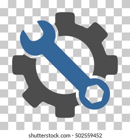 Cobalt And Gray Service Tools toolbar icon. Vector pictograph style is a flat bicolor symbol on chess transparent background.