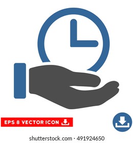 Cobalt And Gray Time Service EPS vector pictogram. Illustration style is flat iconic bicolor symbol on a white background.