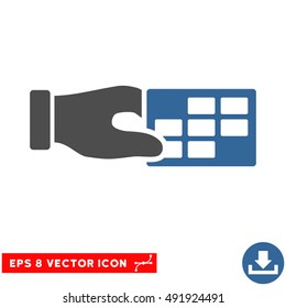 Cobalt And Gray Timetable Properties EPS vector icon. Illustration style is flat iconic bicolor symbol on a white background.