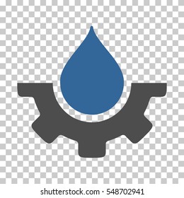 Cobalt And Gray Water Service interface pictogram. Vector pictogram style is a flat bicolor symbol on chess transparent background.
