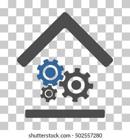 Cobalt And Gray Workshop interface icon. Vector pictogram style is a flat bicolor symbol on chess transparent background.