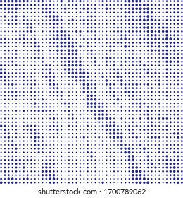 Cobalt Halftone Distress. Blue Abstract Pop. Sky Vector Banner. Indigo Dots Grid. Navy Circle Dirty. Azure Gradient Distress. Grunge Digital. Geometric Frame.