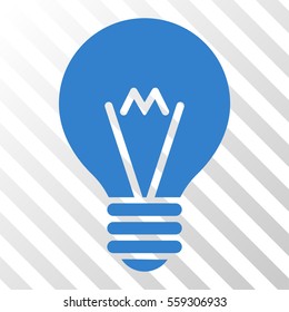 Cobalt Hint Bulb interface icon. Vector pictograph style is a flat symbol on diagonal hatch transparent background.