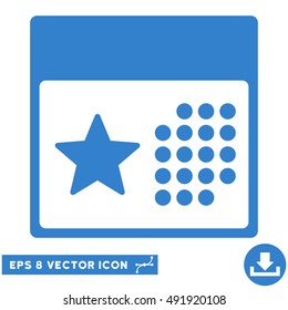 Cobalt Holiday Calendar EPS vector icon. Illustration style is flat iconic symbol on a white background.
