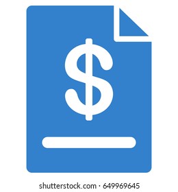 Cobalt Invoice toolbar icon. Vector pictogram style is a flat symbol on diagonal hatch transparent background.