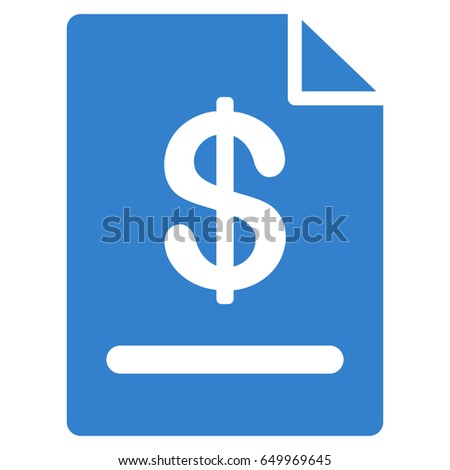 Cobalt Invoice toolbar icon. Vector pictogram style is a flat symbol on diagonal hatch transparent background.