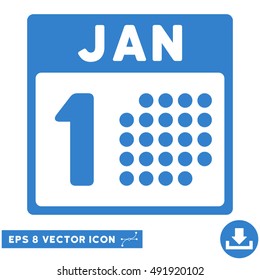 Cobalt January First EPS vector icon. Illustration style is flat iconic symbol on a white background.