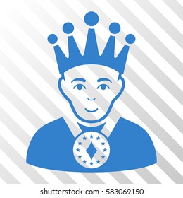Cobalt King interface toolbar pictogram. Vector pictograph style is a flat symbol on diagonal hatch transparent background.