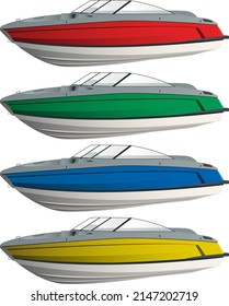 Cobalt like boats, with four different colors svg