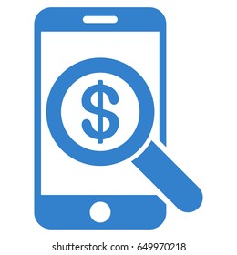 Cobalt Mobile Audit toolbar pictogram. Vector pictogram style is a flat symbol on diagonal hatch transparent background.