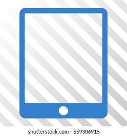 Cobalt Mobile Tablet toolbar pictogram. Vector pictograph style is a flat symbol on diagonal hatch transparent background.