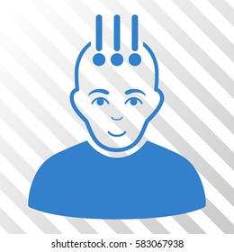 Cobalt Neural Interface interface pictogram. Vector pictograph style is a flat symbol on diagonal hatch transparent background.
