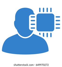 Cobalt Neuro Interface interface toolbar pictogram. Vector pictogram style is a flat symbol on diagonal hatch transparent background.