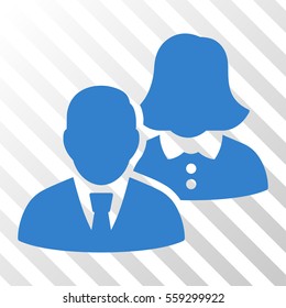 Cobalt People interface toolbar icon. Vector pictogram style is a flat symbol on diagonally hatched transparent background.