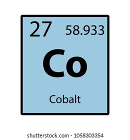 Cobalt periodic table element color icon on white background vector