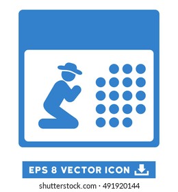 Cobalt Pray Calendar EPS vector icon. Illustration style is flat iconic symbol on a white background.