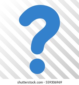 Cobalt Question interface toolbar pictogram. Vector pictograph style is a flat symbol on diagonal hatch transparent background.
