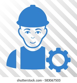 Cobalt Repairman interface toolbar pictogram. Vector pictogram style is a flat symbol on diagonal hatch transparent background.