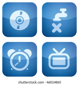 Cobalt Square 2D Icons